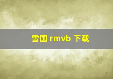 雪国 rmvb 下载